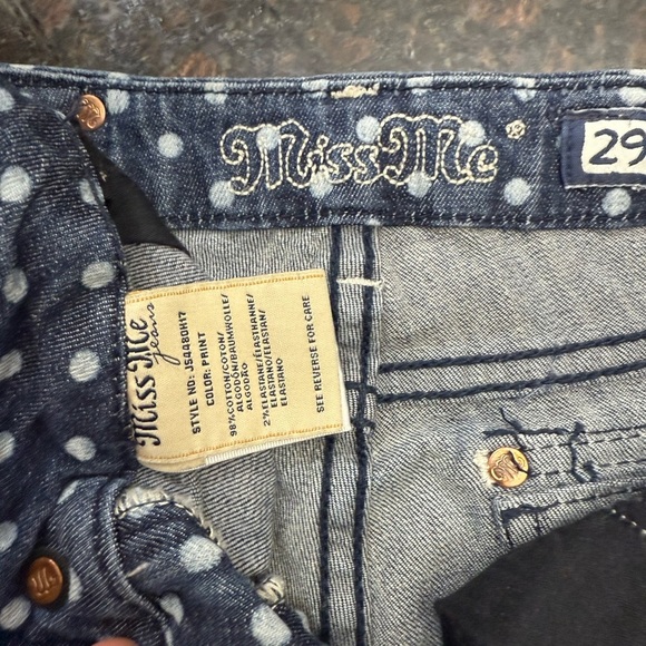 Miss Me Polka Dot Denim Shorts - Picture 2 of 7